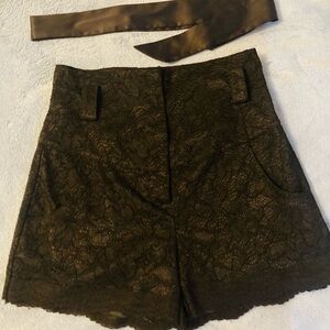 Elegant Black Lace Women Shorts